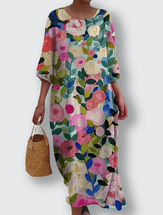 Flora - Sommarblommig klänning - Véloria Studios