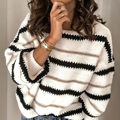 Adela – Off-shoulder stickad tröja för alla säsonger