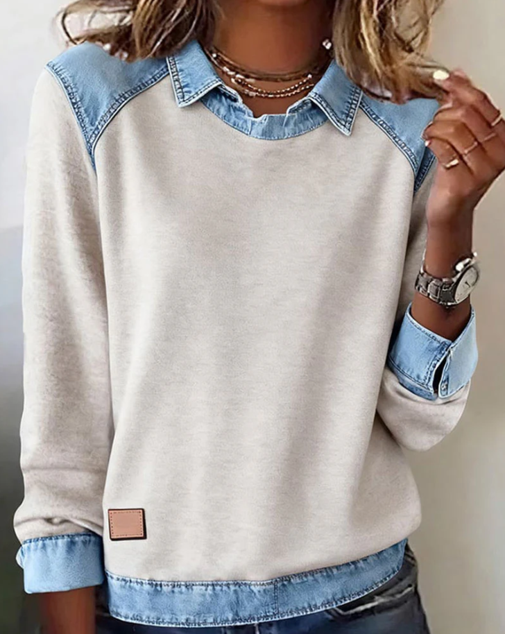 Veleska – Elegant Patchwork Blouse