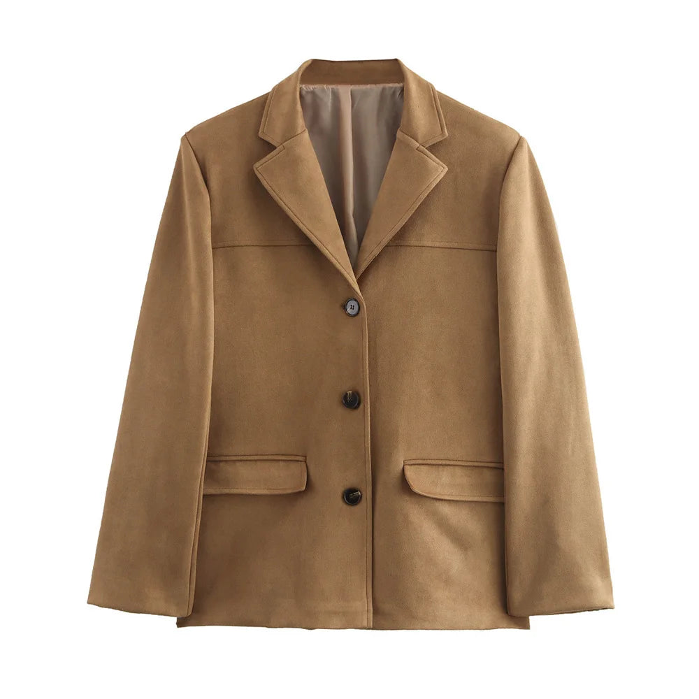 Klarinda – Elegant Damjacka med Turn-Down Krage