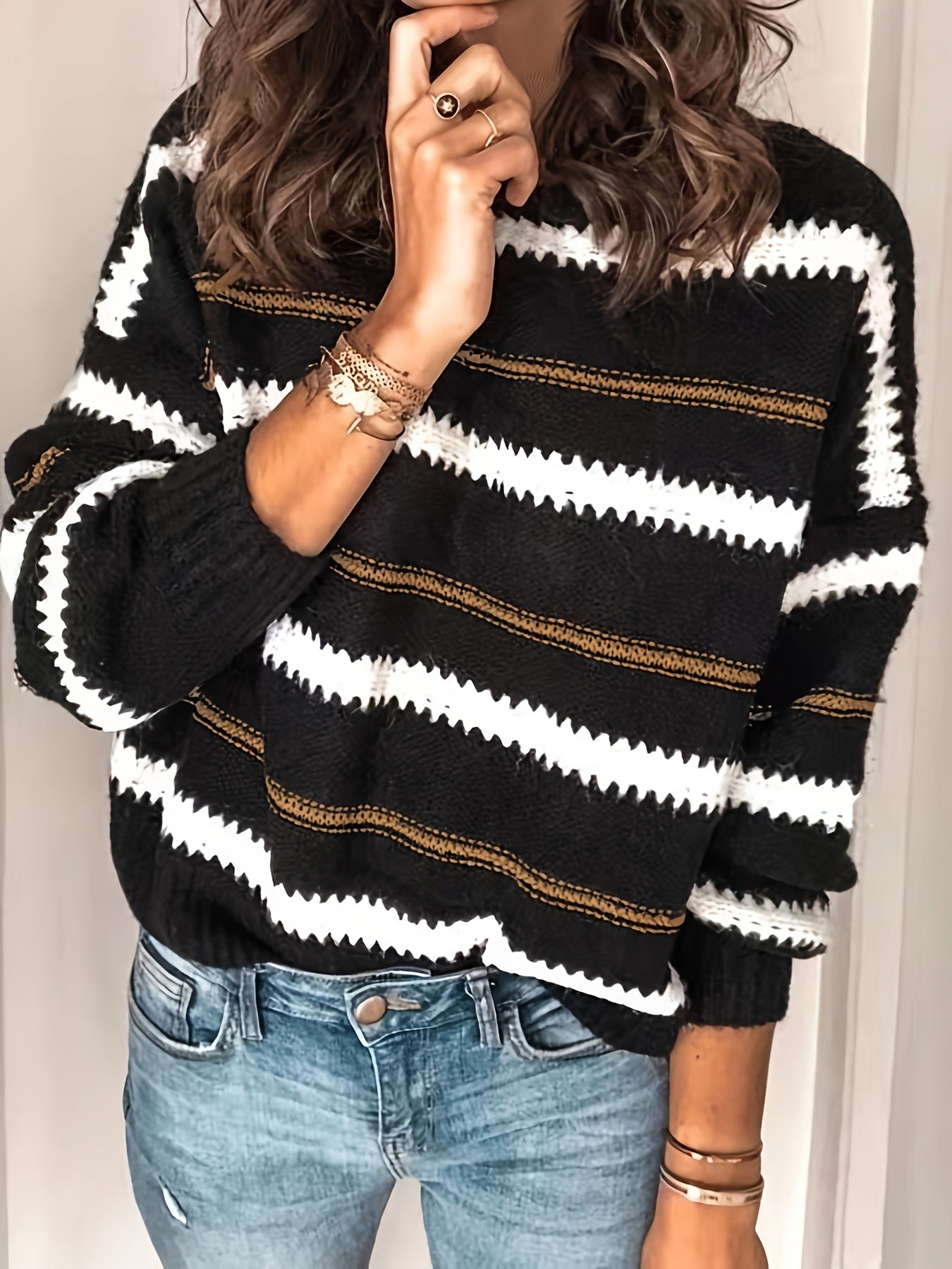 Adela – Off - shoulder stickad tröja för alla säsonger - Véloria Studios