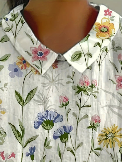 Anisa - Damshirt med vacker blommönster och bekväm passform - Véloria Studios