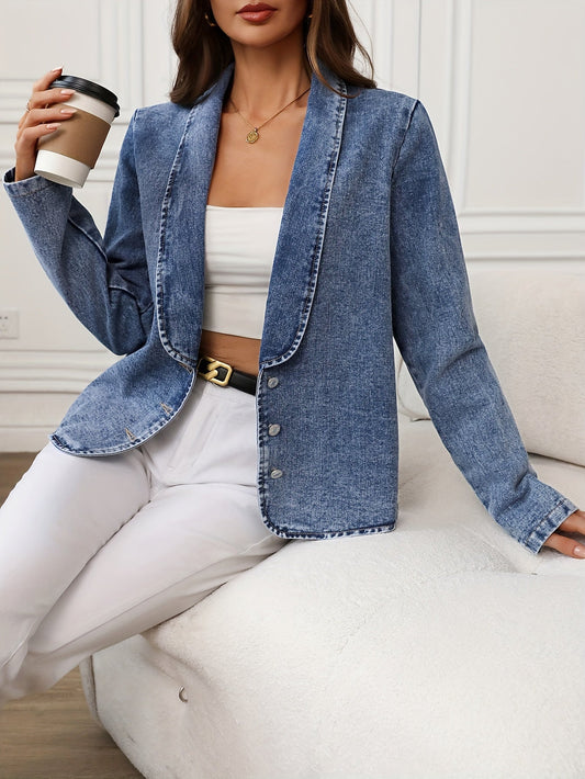 Anja – Elegant denimjacka för vår och höst - Véloria Studios