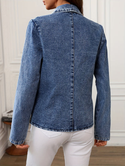 Anja – Elegant denimjacka för vår och höst - Véloria Studios
