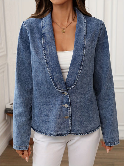 Anja – Elegant denimjacka för vår och höst - Véloria Studios