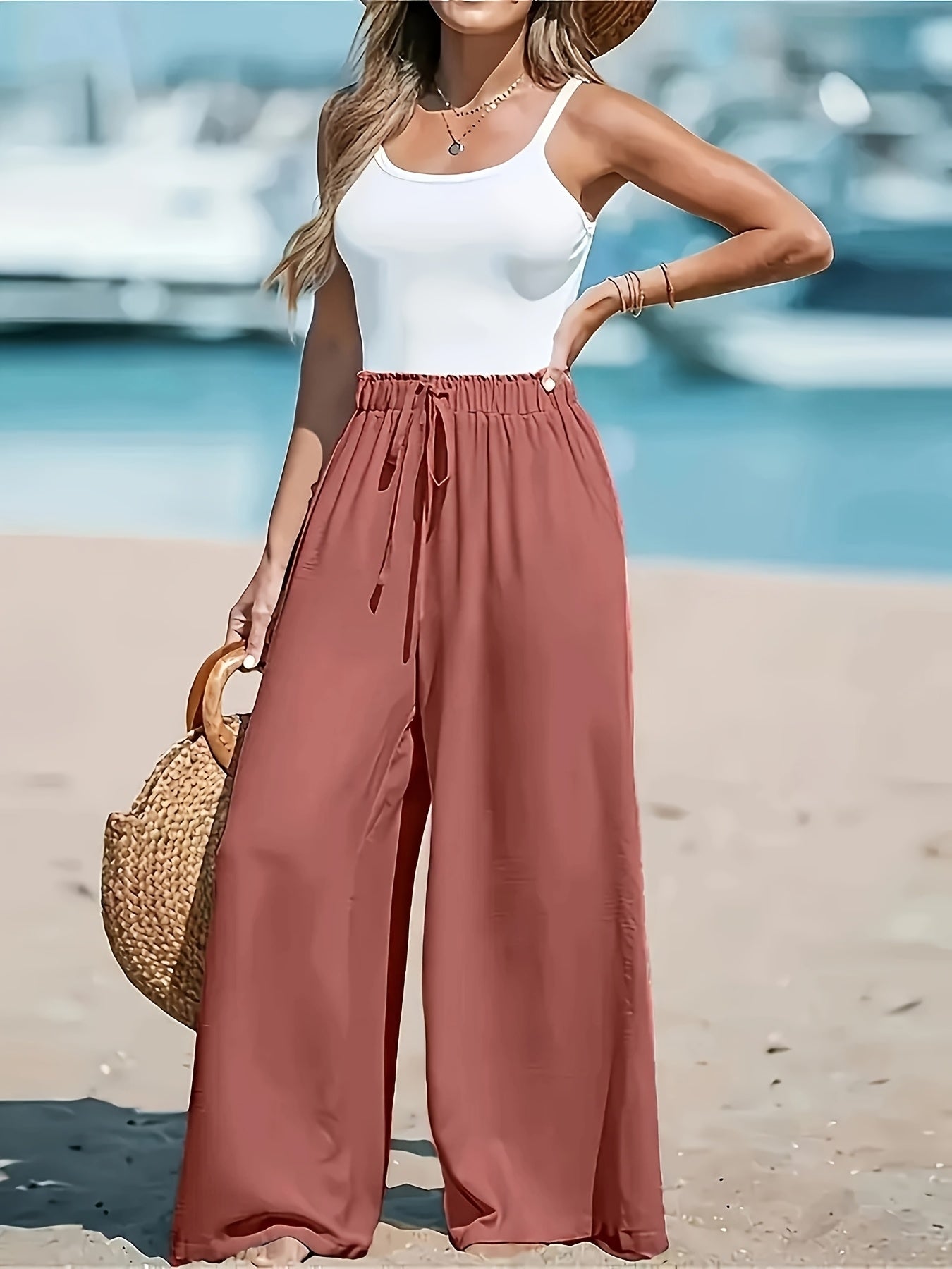 Monika - Elegant och bekväm wide - leg byxa - Véloria Studios