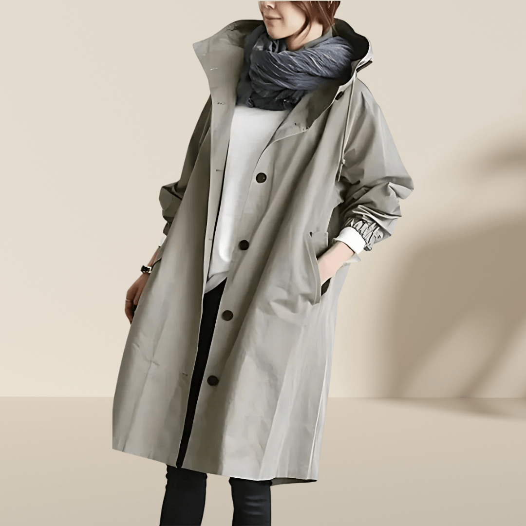 Petrina – Elegant trench med huva - Véloria Studios