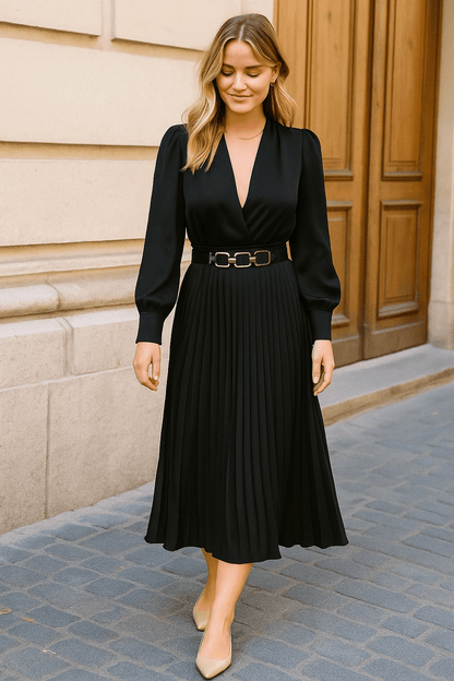 Svala – Elegant plisserad klänning för sommarens dagar - Véloria Studios