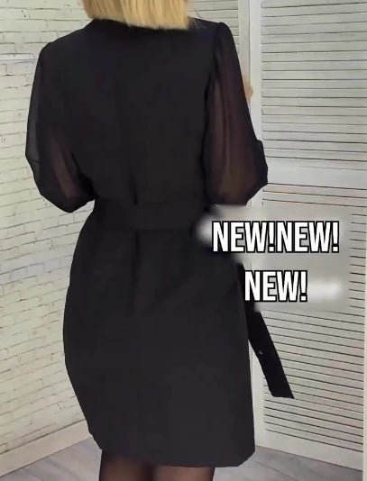 Vilma – Elegant knälång klänning med V - ringning - Véloria Studios